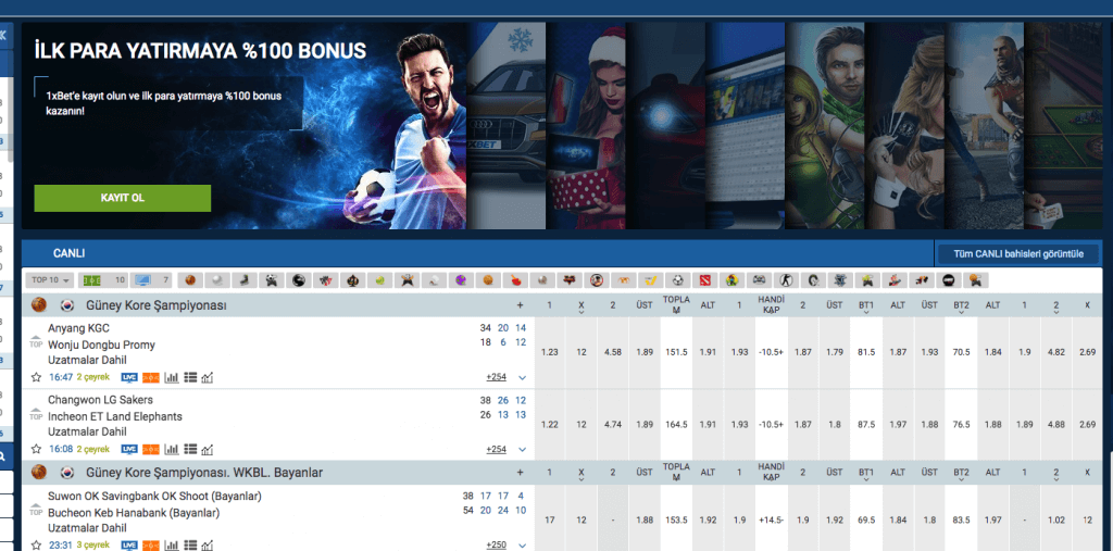 1xbet'te telefon numarası ile kayıt
